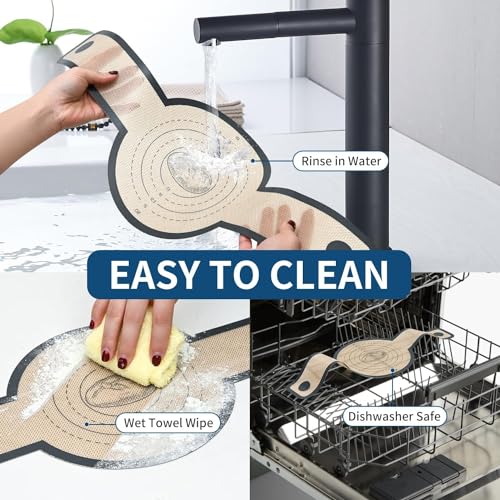 2 Pcs Silicone Bread Sling for Dutch Oven Liners Silicone Baking Mat [Non (Gray)