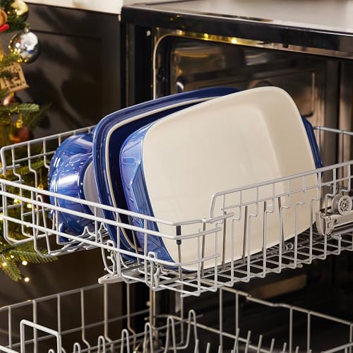 Large Ceramic Casserole Dish with Lid (Blue)