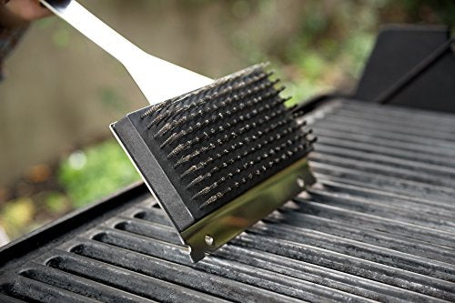 QVG40 Verde Collection Grill Brush with Replaceable Bristles and Scraper (Verde Grill Brush)