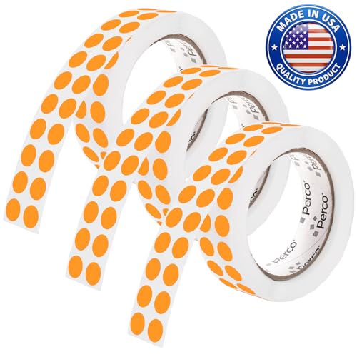 Neon Orange Perforated Round Circle Dot Sticker 1 (Neon Orange / 0.5 Inch)