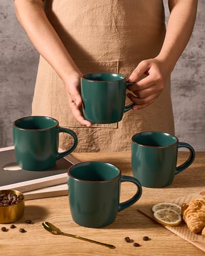Mercury Coffee Mugs 13 oz (Mercury-Dark Green / 6 Count (Pack of 1))