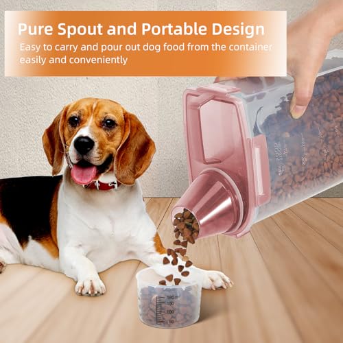 3 5Lbs Airtight Small Cat Dog Pet Food Storage Containers BPA (Clear Grey&Clear Blue&Clear Pink / 3L-3pack)