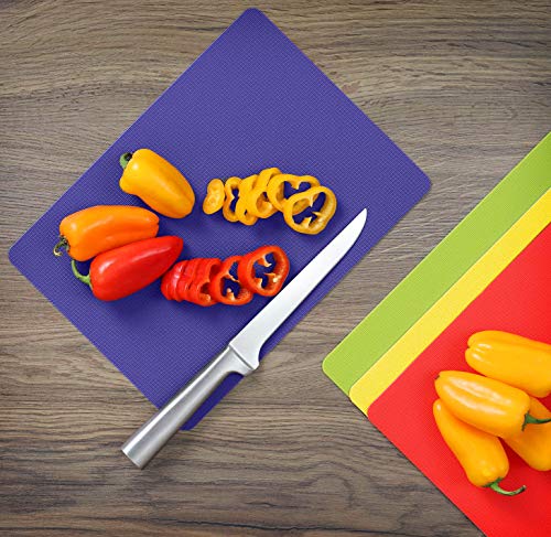 Heavy Duty Grippmat Flexible Cutting Board Set of Four 8 x 11 inches (8 x 11 inches / Blue, Green, Yellow and Red)