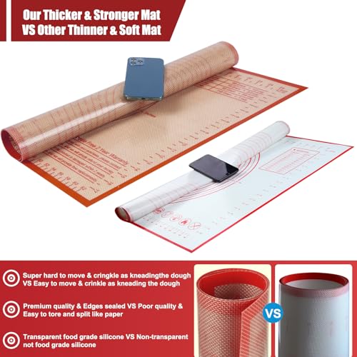 Silicone Pastry Mat 36X24 inch Baking Mat for Rolling Dough