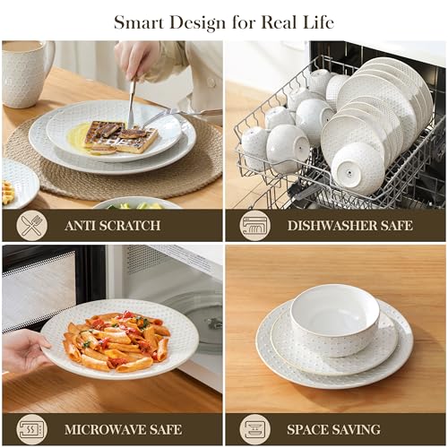 16 Pieces Dinnerware Set (White / Service for 4 (16 Pcs))