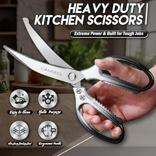 Kitchen Scissors Shears Set (Silver-black)