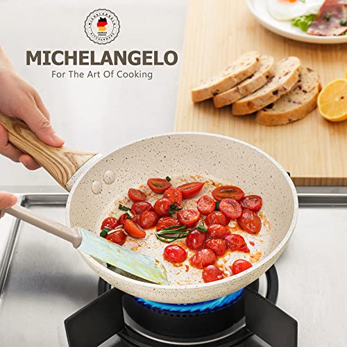 10 Inch Nonstick Frying Pan with Lid (White Granite / 10 Inch)