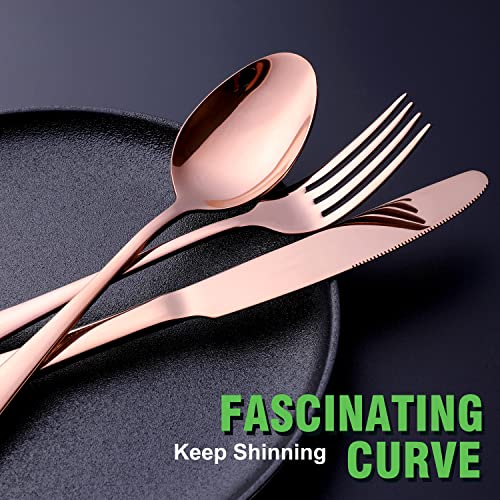 Copper Rose Gold Silverware Set (Rose Gold | 24pcs)