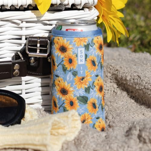 CanSok Sleeve for Beer & Soda Insulated Neoprene Cover (Sunflower Skies / 16oz Can Sleeve)