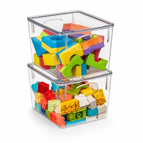 Clear Toy Storage Bins with Lids (2 Count)