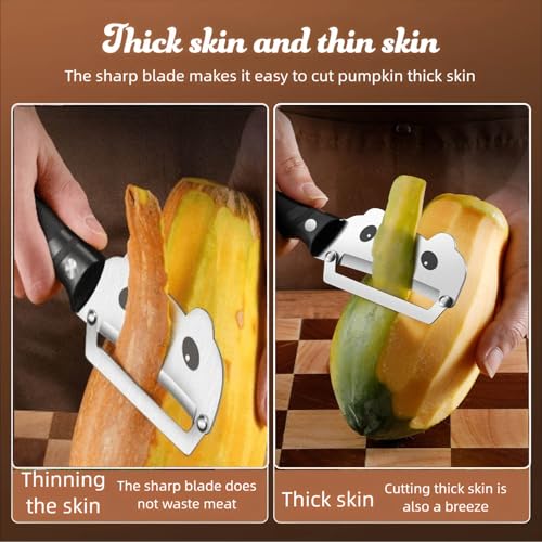 Vegetable Peeler Ergonomic Handle Stainless Steel for Potato Fruit (Standard / Black)