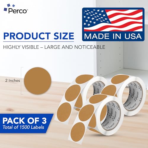 Kraft Brown Perforated Round Circle Dot Sticker 2 (Kraft Brown / 2 Inch)