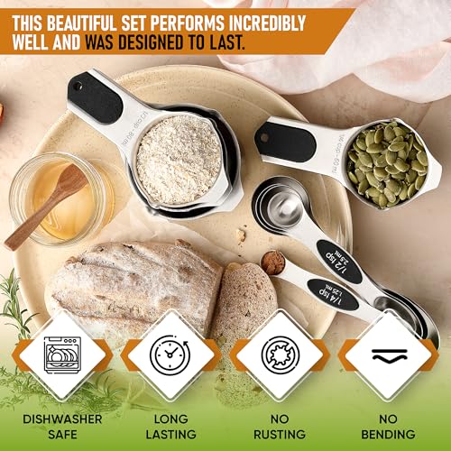 Magnetic Measuring Cups & Spoons Set of 9 with Leveler (9 Count)