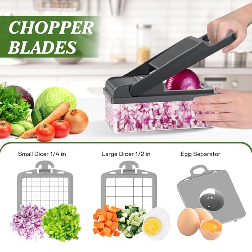 Veggie Chopper Vegetable Cutter (Gray / 7 blades)