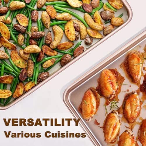 Baking Sheet Pan Set of 2 (17.5x12x1 inch Set / Rose Gold)