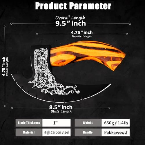 Pizza Cutter Axe Handmade Viking Pizza Axe Kitchen Tool Medieval Slicing Pizza Cutter with Sheath