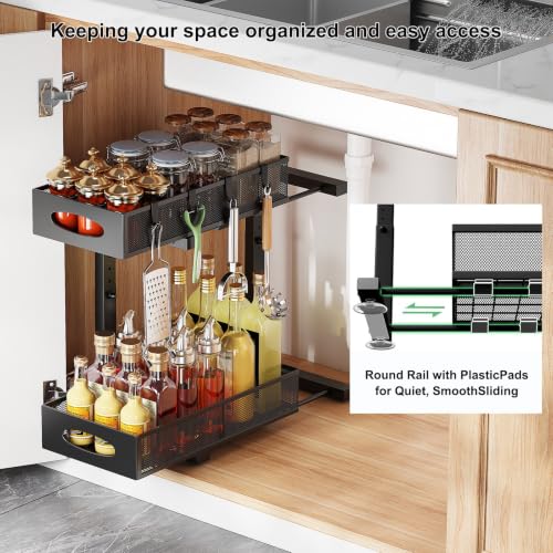 2 Pack Under Sink Organizer (Black)