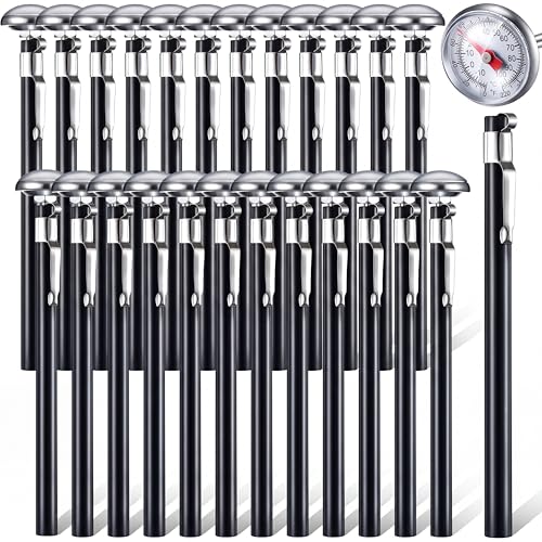 24 Pcs Stainless Steel Kitchen Dial Thermometer 5" (Black)