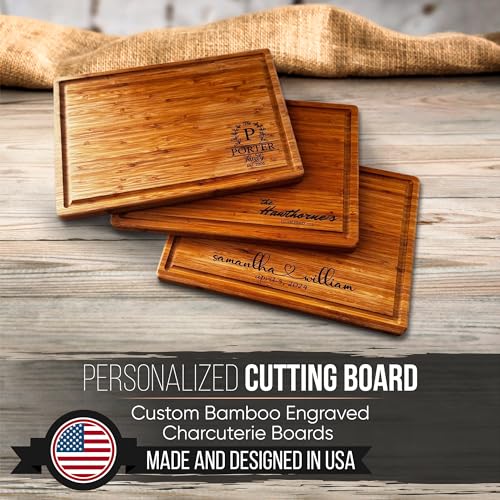 Handmade Personalized Bamboo Cutting Board (First Name Engraving)