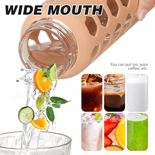 Glass Water Bottle (Amber / 24 Ounces)