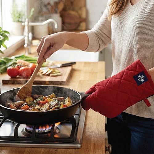 Oven Mitts and Pot Holders Set (Oven Glove + Pot Holder / Red)