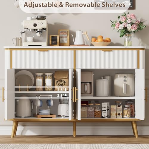 47.2" Buffet Storage Cabinet (White-2draws)