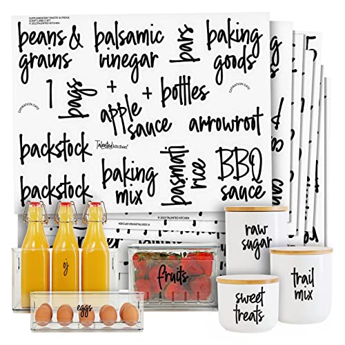 158 Food Container Labels (Black, Clear / Varies)