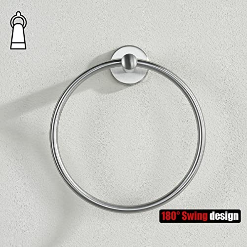 Towel Ring 304 Stainless Steel Hand Towel Holder for Bathroom (Brushed)