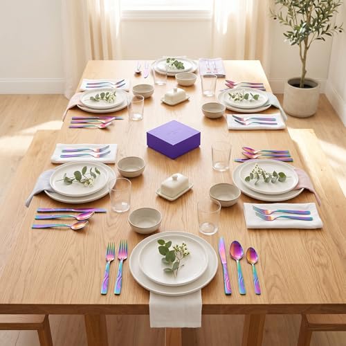40 Piece Rainbow Flatware Set for 8 (Rainbow / 40-Piece)