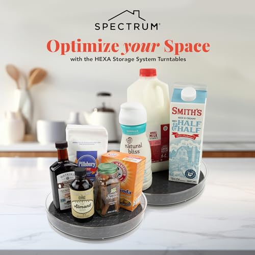 Medium Lazy Susan Organizers 9.5 in Pack of 2 for Cabinet Pantry Table Rotating Kitchen Storage Spice Rack Fridge Organization (Medium)