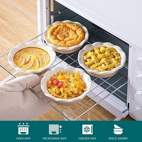 Ceramic Mini Pie Pans Set of 6 (Cream)