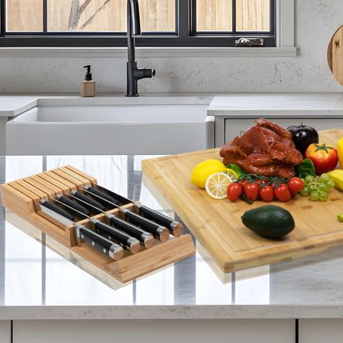 Knife Drawer Organizer (Natural / 9 Holder)