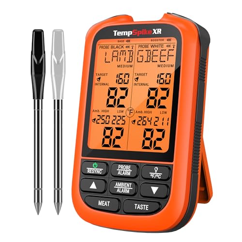 TempSpike Wireless Meat Thermometer Digital with 2 Probes (2000ft Red)