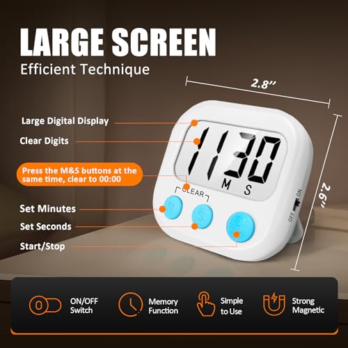 Digital Kitchen Timers for Cooking (2 Count)