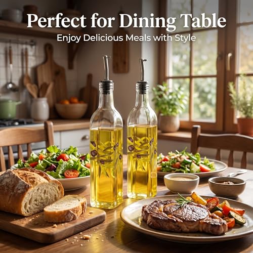 Topadorn 17oz Glass Olive Oil Dispenser Bottle