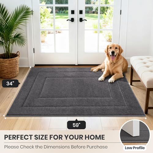 Dirt Trapping Door Mat Indoor Entrance (Grey / 34" X 59" (Rectangular))
