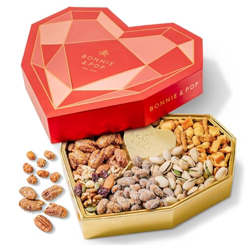 Gift Basket Heart Box with Gourmet Nut Assortment (Heart)