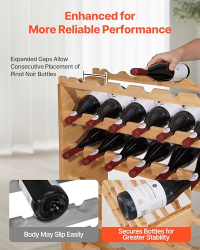 72 Bottle Stackable Modular Wine Rack (Natural Wood Color / Pinot noir model 72 bottle)