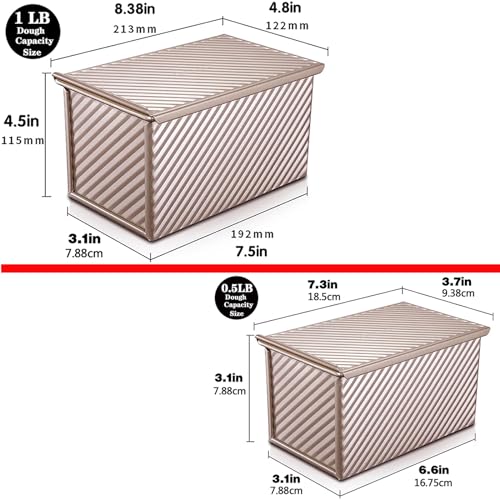 2 Pack Pullman Loaf Pan with Lid