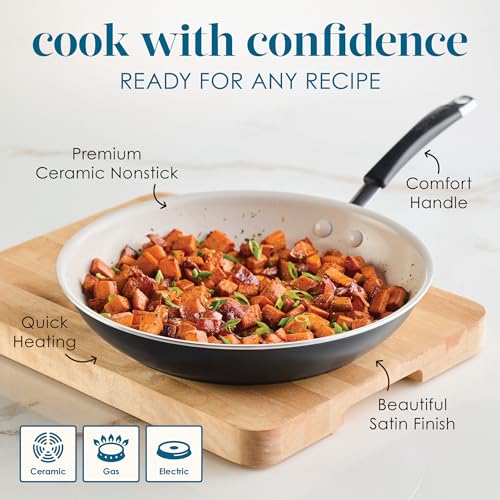 Cucina Ceramic Nonstick Frying Pan (Skillet (12.5") / Peppercorn)