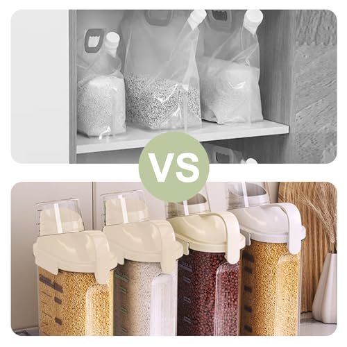 1 Piece Cereal Containers Storage (White-2.5L/4.2LBS-(1 PCS))