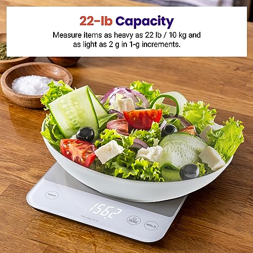 22lb Food Kitchen Scale (Achromatic White)