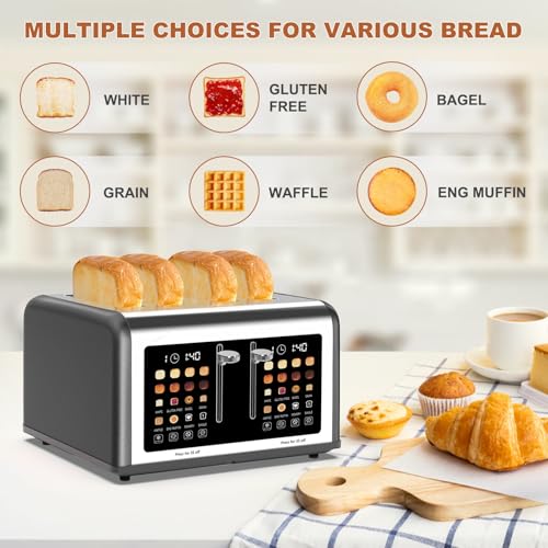 4 Slice Toaster Touch Screen (Grey)