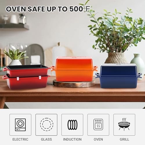 Enameled Cast Iron Loaf Pan with Lid
