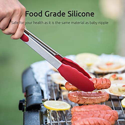 Kitchen Tongs for Cooking ((04) Red)