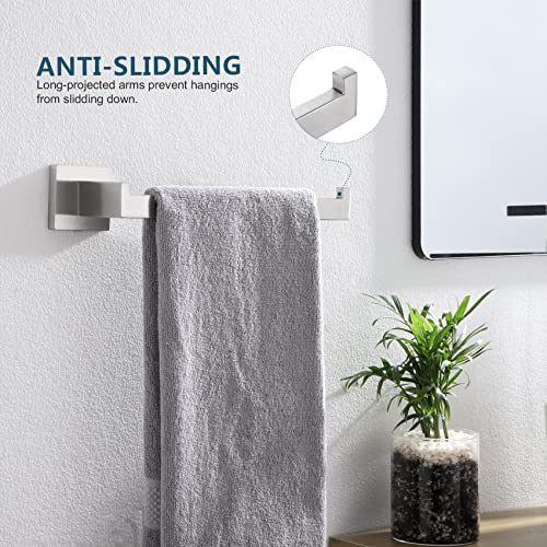 Hand Towel Holder Brushed Nickel Towel Bars Stainless Steel Bathroom Hardware Kitchen Paper Towel Holder Wall Mount (Brushed Nickel)