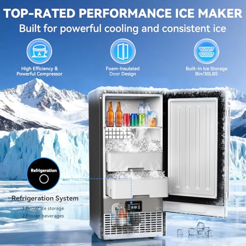 Under Counter Ice Maker with Refrigerator Function (Stainless Steel)