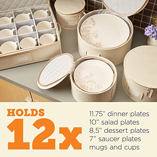 China Storage Containers (Cream / 5 Piece Quilted Set for China Storage)