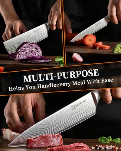 3 Pieces Kitchen Knife Set (Red 3pcs)