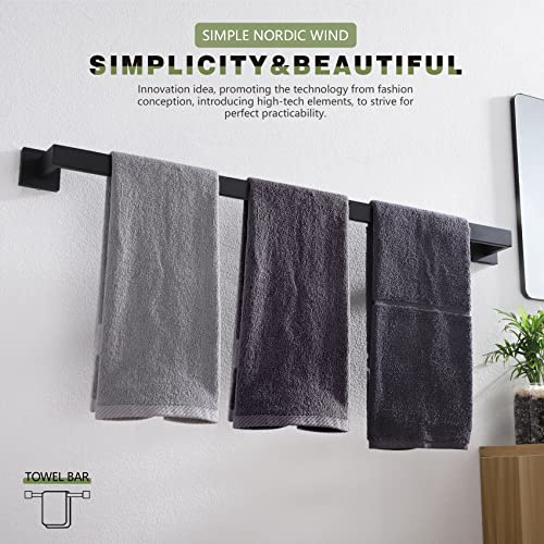 36 Inch Single Towel Bar (Matte Black / 36-Inch)